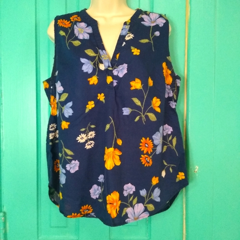Casual Floral Sleeveless Top